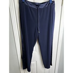 CHICO'S Travelers Tuxedo Crepe Black Label Pull On Navy Pants Size 3 US Size 16